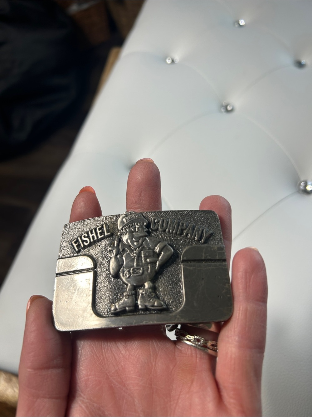 Fisher pewter belt buckle cartoon digger - Picture 8 of 14